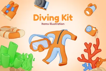 Diving Kit 3D Icon Pack