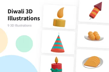 Diwali Pacote de Illustration 3D