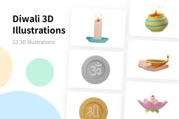 ディワリ 3D Illustrationパック