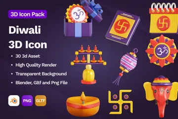 Diwali 3D Icon Pack