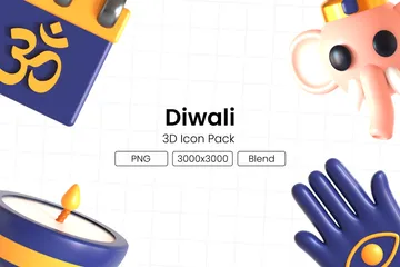 Diwali 3D Icon Pack