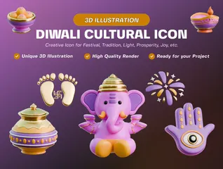 Diwali 3D Icon Pack