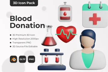 Doação de sangue Pacote de Icon 3D