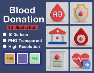 Doação de sangue Pacote de Icon 3D