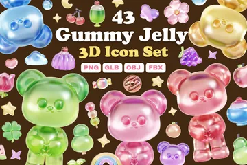 Geleia de Goma Doce Pacote de Icon 3D