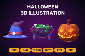 Doçura ou travessura de Halloween Pacote de Icon 3D