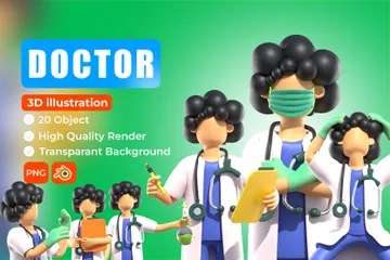 Médecin Pack 3D Illustration