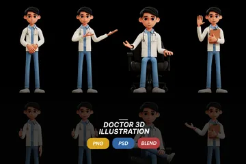 Médecin Pack 3D Illustration