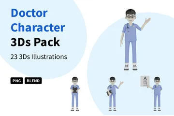 Caractère du docteur Pack 3D Illustration