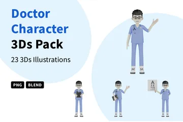 Doctor Character 3D Illustration Pack