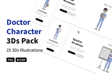 Doctor Character 3D Illustration Pack