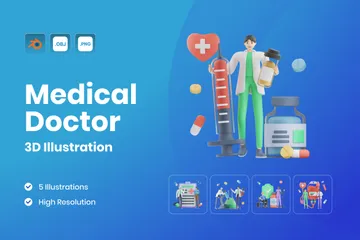 Doctor en Medicina Paquete de Illustration 3D