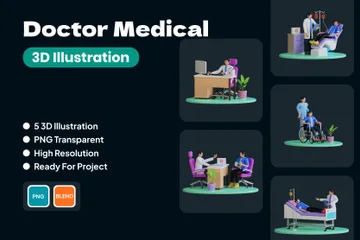 Doctor Medical 3D Illustration Pack