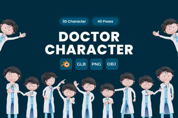 Personaje médico Paquete de Illustration 3D