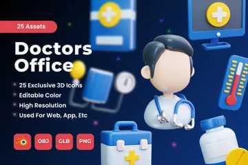 Doctors Office 3D Icon Pack