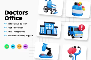 Doctors Office 3D Icon Pack