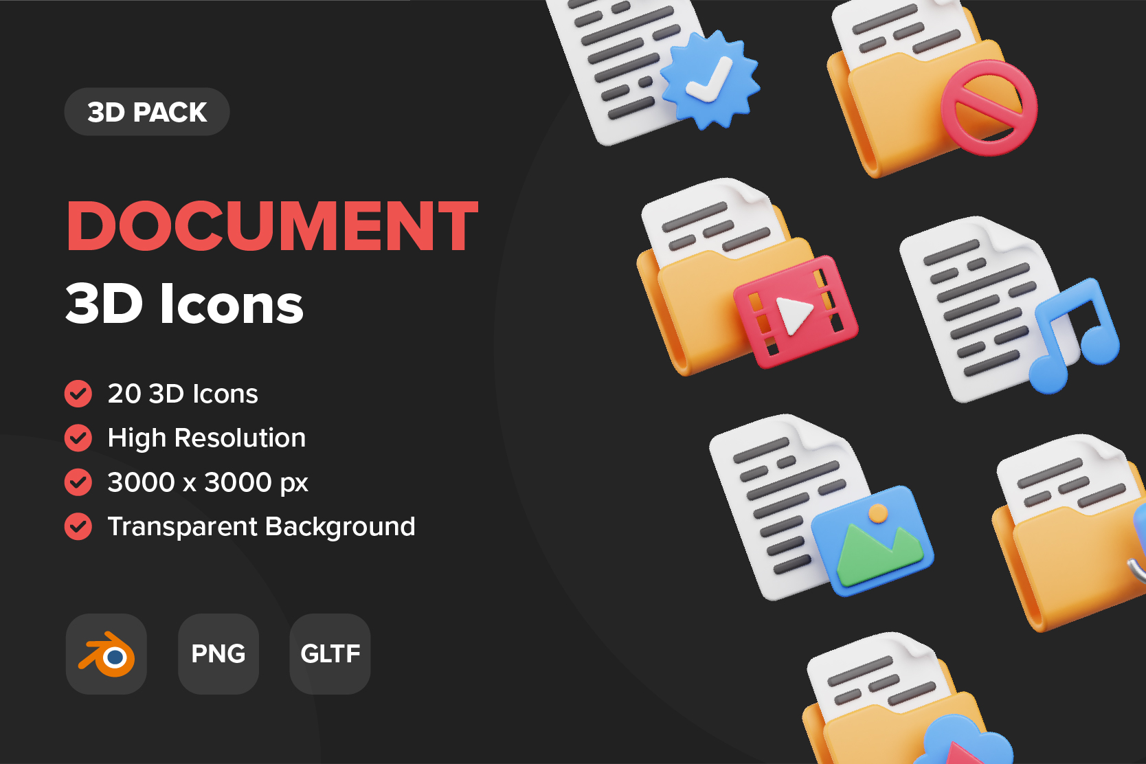 Premium Document 3D Illustration pack from Files & Folders 3D Illustrations