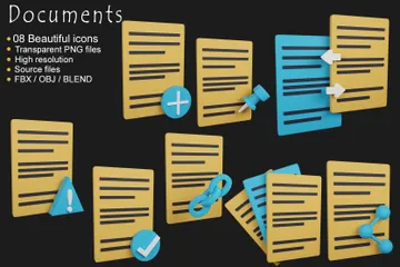 Document Pack 3D Icon