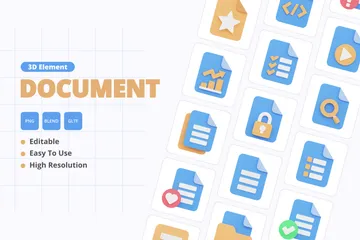 Document Pack 3D Icon