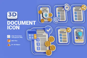 Document Pack 3D Icon