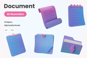 Document 3D Icon Pack