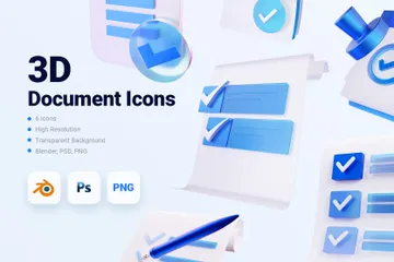 Document 3D Icon Pack