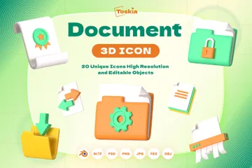 Document 3D Icon Pack