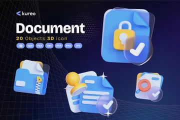 Document 3D Icon Pack
