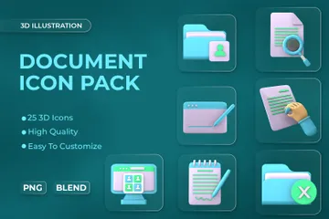 Document 3D Icon Pack