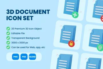 Document 3D Icon Pack