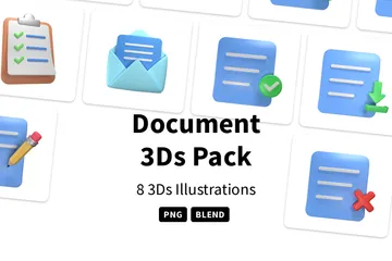 Document 3D Icon Pack