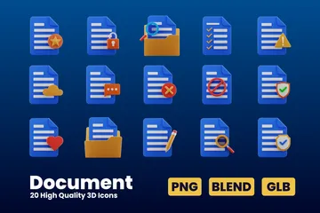 Document 3D Icon Pack