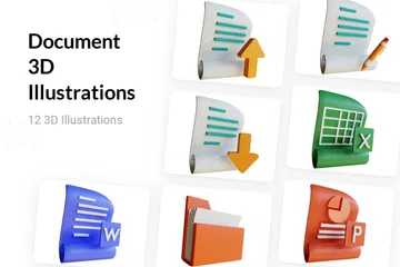 Document 3D Illustration Pack