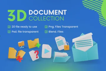 Document 3D Icon Pack