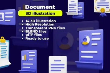 Document 3D Icon Pack