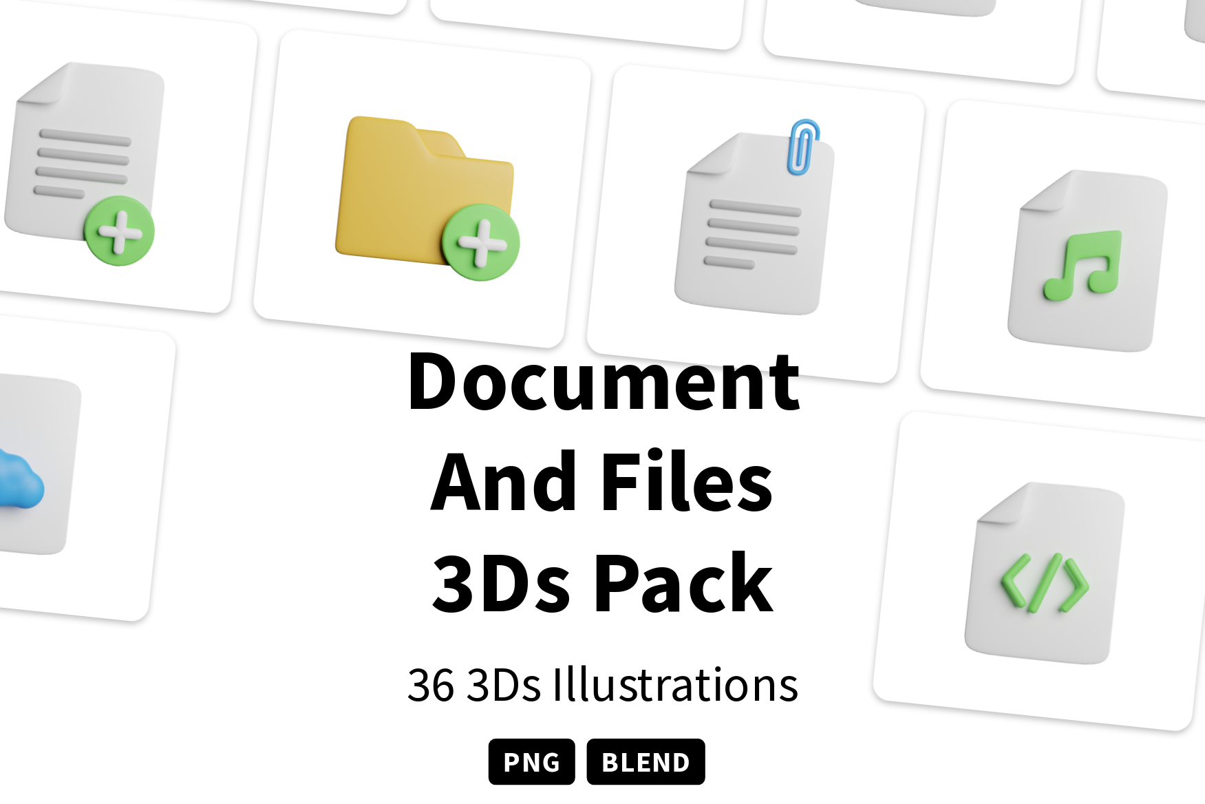 Document And Files 3D Icon Pack - 36 Free Download Files & Folders 3D ...