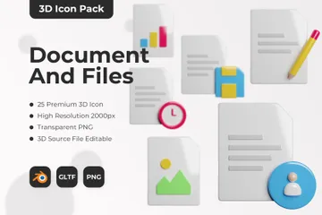 문서 및 파일 3D Icon 팩