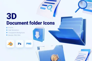Document Folder 3D Icon Pack