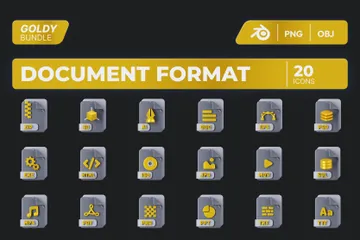 Document Format 3D Icon Pack