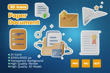 Documents papier Pack 3D Icon