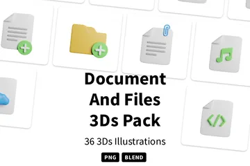 Documento e arquivos Pacote de Icon 3D