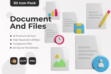 Documento e arquivos Pacote de Icon 3D