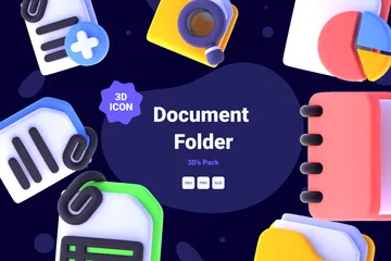 Documento y carpeta Paquete de Icon 3D