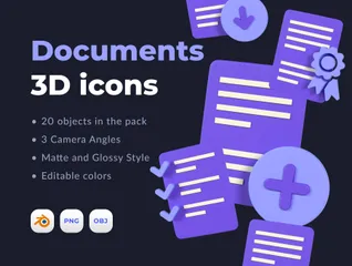 Documents Pack 3D Icon