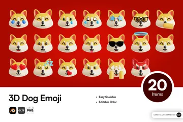 Dog Emoji 3D Icon Pack