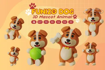 犬のマスコット 3D Iconパック