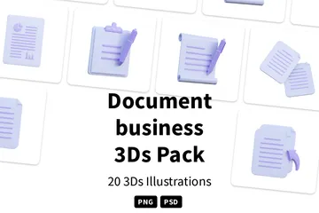 Dokumentengeschäft 3D Icon Pack