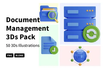 Dokumenten-Management 3D Icon Pack