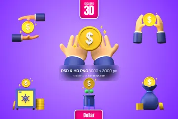 Dollar Coin 3D Illustration Pack