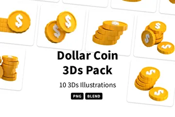 Dollar Coin 3D Icon Pack